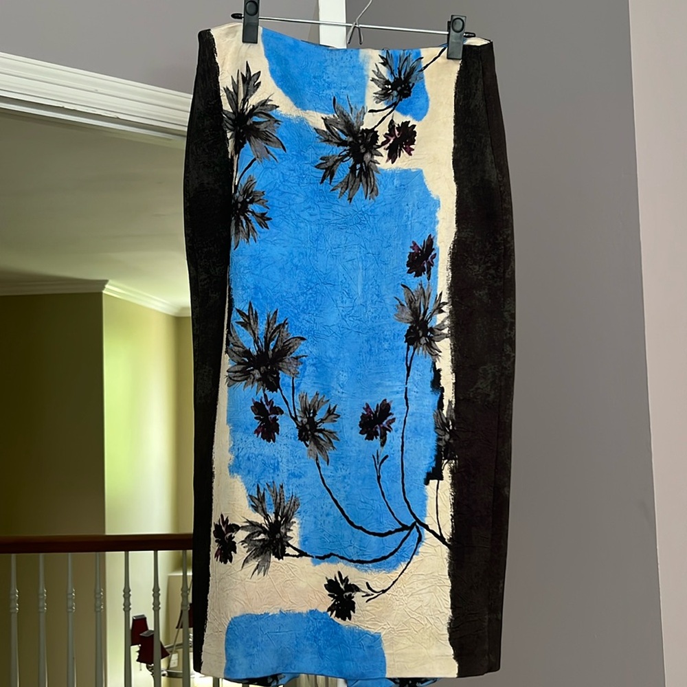 Three-quarter length kick plate skirt from Zara Silk material